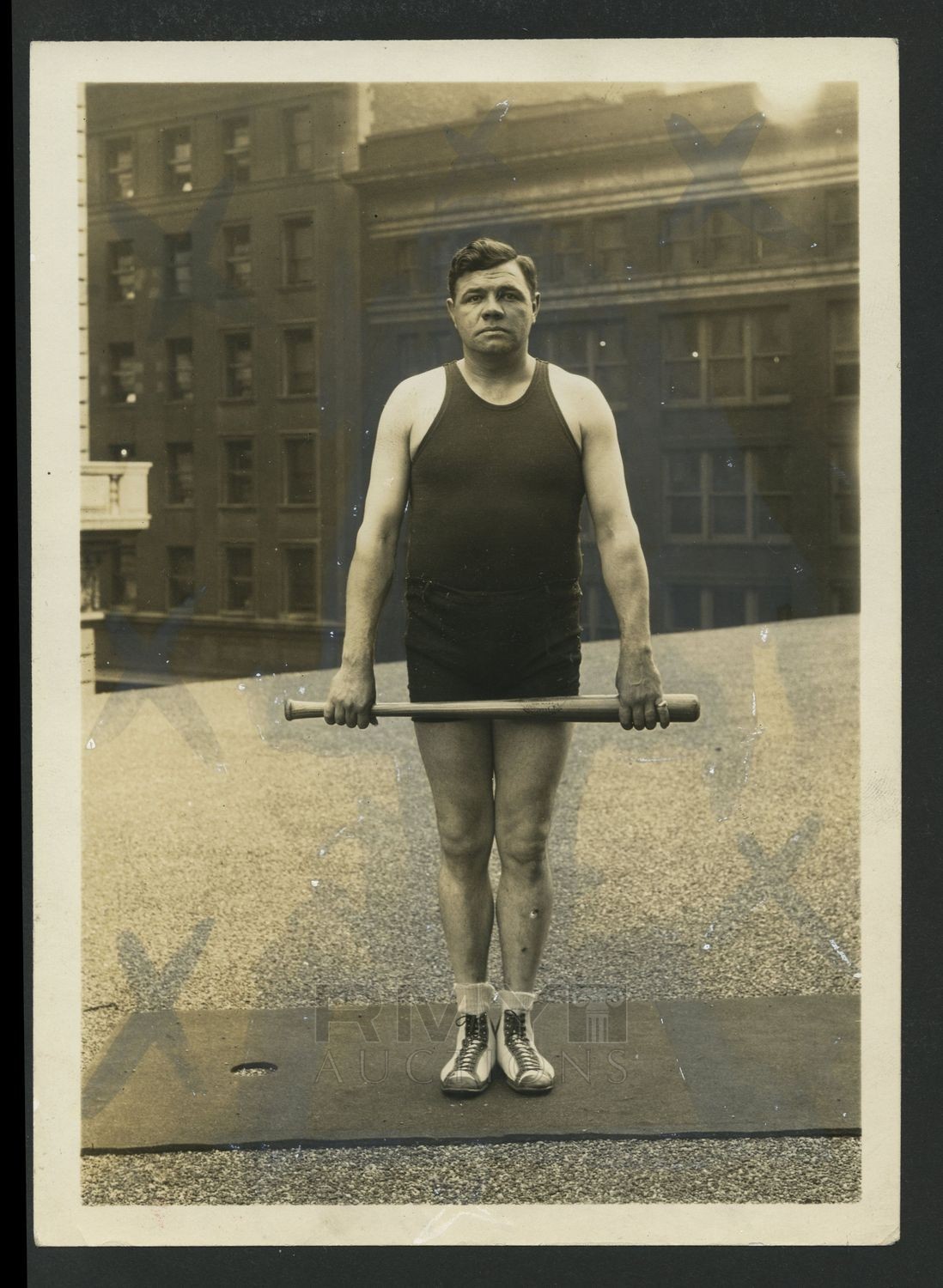 Lot Babe Ruth The Powerful Body Of A Baseball God