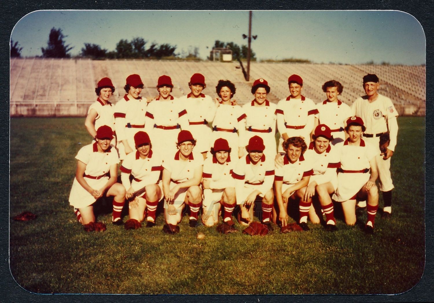 Lot # 164: 1940's Peoria Red Wings Color Team Photo, 