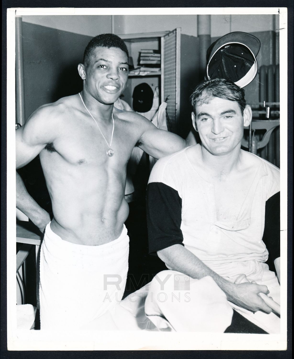 Matted 8x10 Photo- Roger Maris, Willie Mays and Mickey Mantle