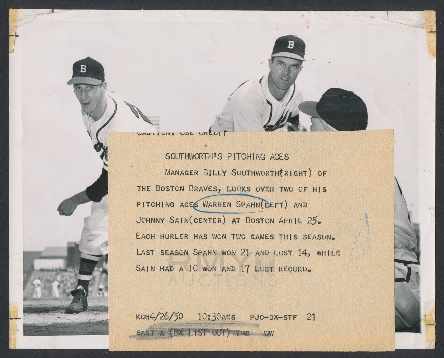 Pitcher Johnny Sain, of the Boston Braves, poses for a portrait