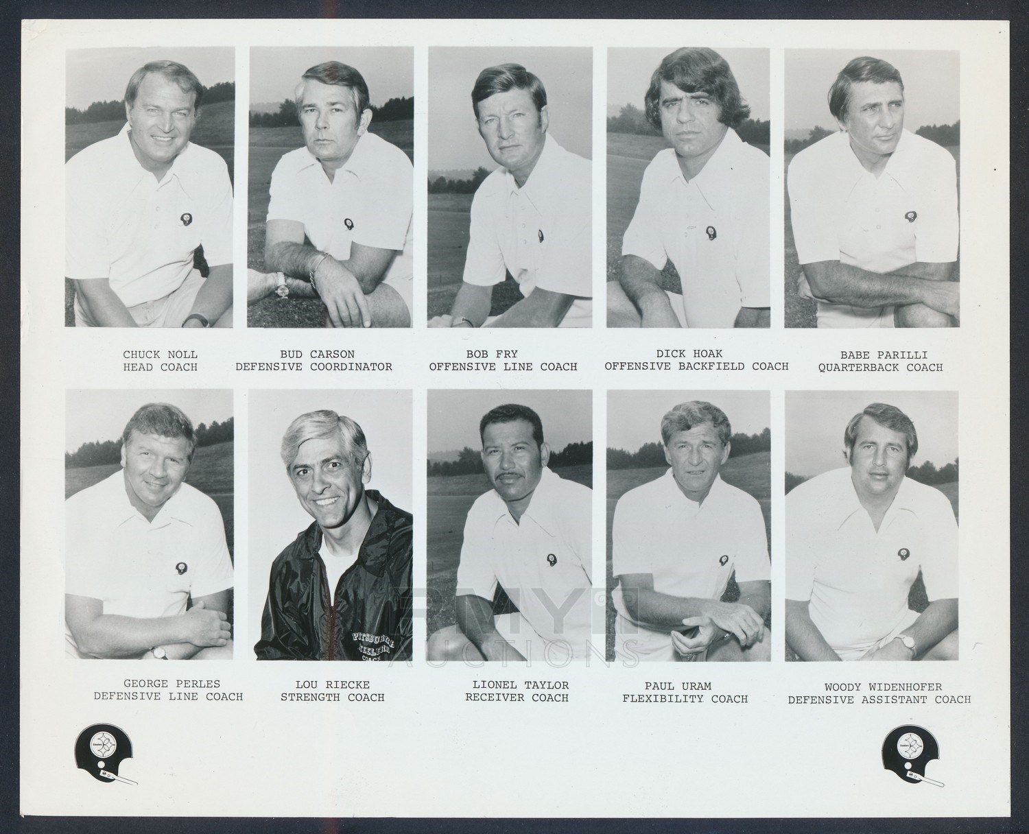Lot 364 1973 pittsburgh steelers coaching staff on the verge of a