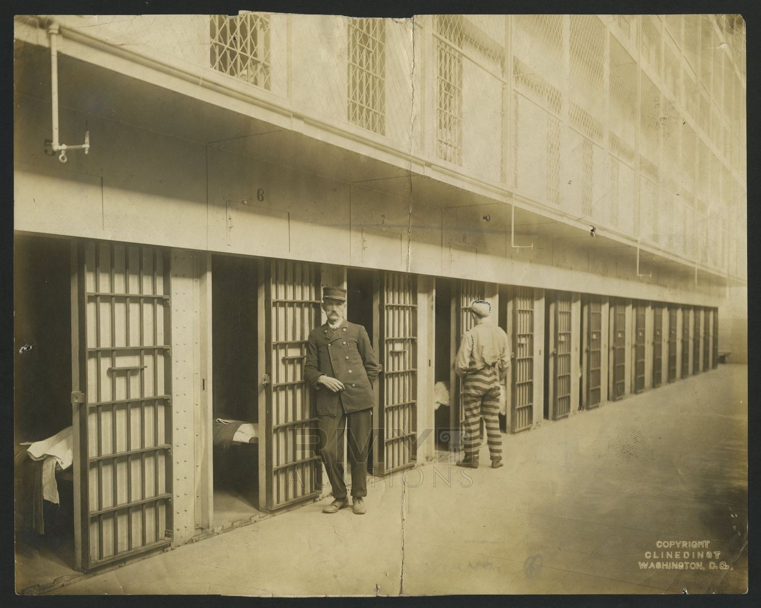 Lot 1045 1910 washington dc jail prison officer and inmates show